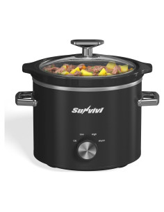 Olla de Cocción Lenta SUNVIVI 2QT Cerámica Desmontable Negra