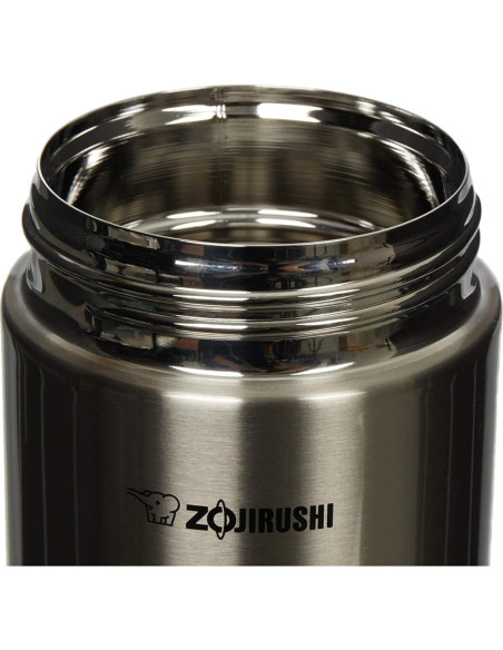 Tarro de Comida Aislado Zojirushi 482 ml Negro Acero Inoxidable