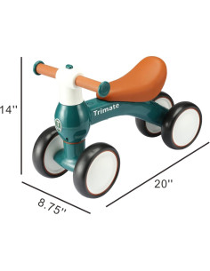 Bicicleta de Equilibrio Trimate Verde para Bebés 12-24 Meses 2
