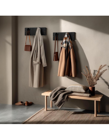 Perchero de Madera Maciza YaochuForest con 9 Ganchos Retráctiles