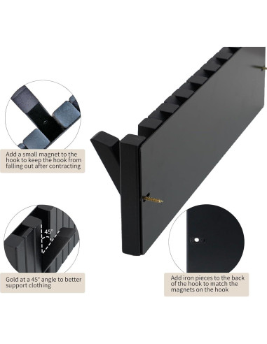 Perchero de Madera Maciza YaochuForest con 9 Ganchos Retráctiles