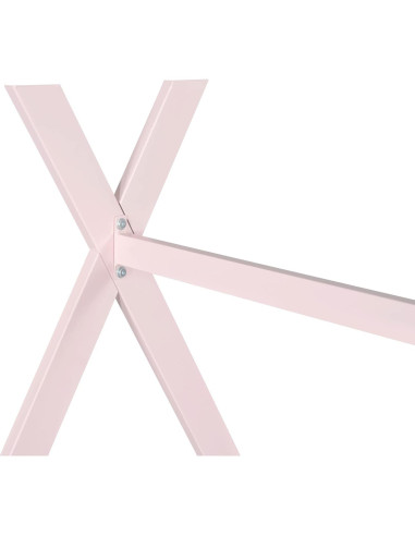 Cama Tipo Casa Doble Rosa Metal para Niños Genérico