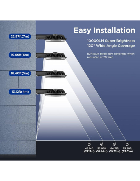 Luz de Granero LED Deerdance 80W 10000LM IP65 Anochecer a Amanecer