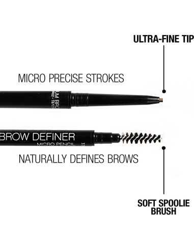 Lápiz Definidor de Cejas Palladio Beauty Marrón Ceniza