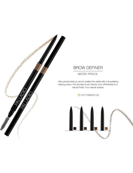 Lápiz Definidor de Cejas Palladio Beauty Marrón Ceniza