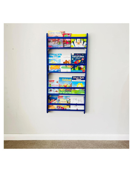 Estantería Montessori de Madera de Pino Azul 4 Niveles 121.9cm