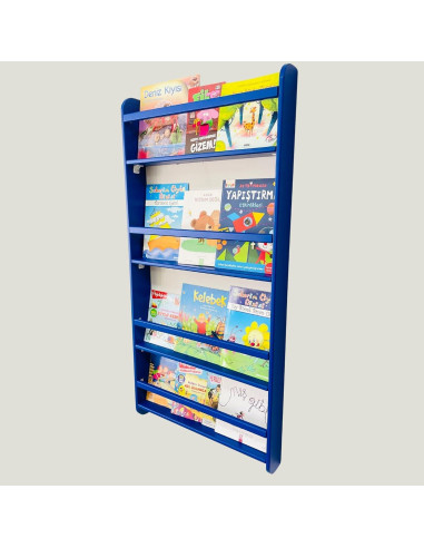 Estantería Montessori de Madera de Pino Azul 4 Niveles 121.9cm