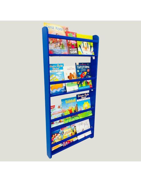 Estantería Montessori de Madera de Pino Azul 4 Niveles 121.9cm