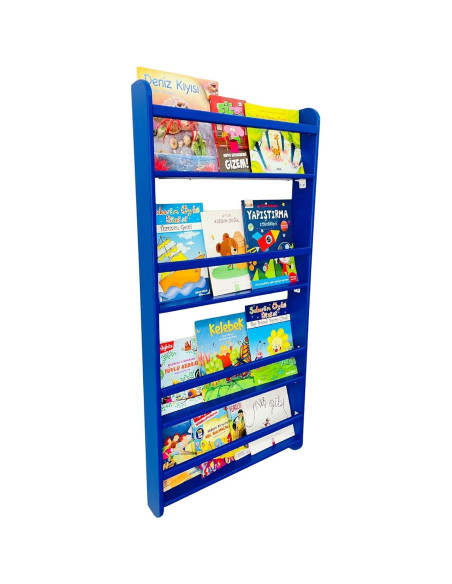 Estantería Montessori de Madera de Pino Azul 4 Niveles 121.9cm