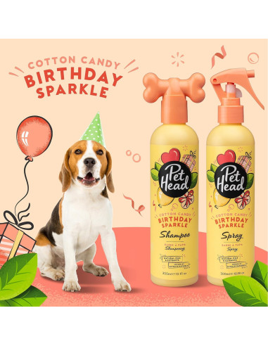 Champú Brillante de Cumpleaños Pet Head 300 ml - Algodón de Azúcar