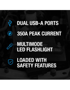 Arrancador de Coche Portátil TYPE S 1000A 8000mAh USB LED 2