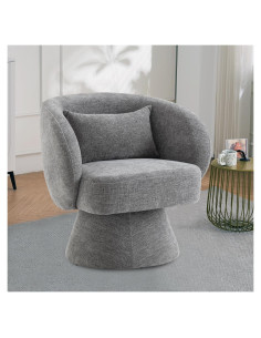 Silla de Acento Giratoria 360 Rongbuk Terciopelo Gris