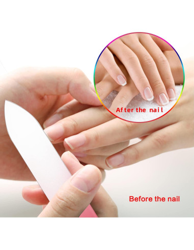 Juego de 6 limas de vidrio para uñas Foranyo - Negro