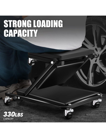 Creeper Rodante Plegable DNA Motoring 91.4 cm Negro 150 kg