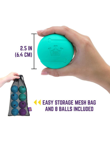 Pelotas Chew King para Perros 6.35 cm Caucho Natural 8 Unidades