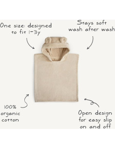 Toalla Poncho para Niños Mushie Rosa 100% Algodón Orgánico 2