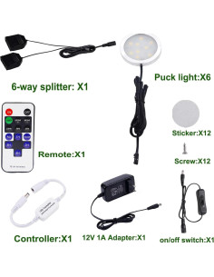 Kit de Luces LED AIBOO 12V 6 Piezas Dimmable 2700K Blanco Cálido 2