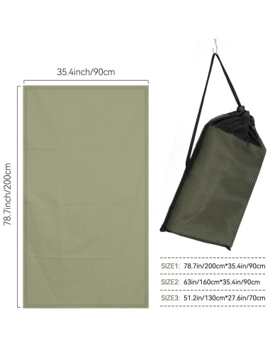 Toalla de Playa Muztaga Microfibra Verde Militar 101x50cm