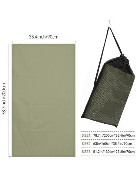 Toalla de Playa Muztaga Microfibra Verde Militar 101x50cm