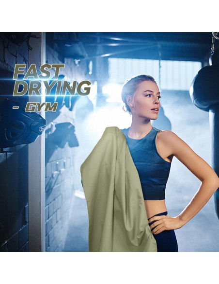 Toalla de Playa Muztaga Microfibra Verde Militar 101x50cm