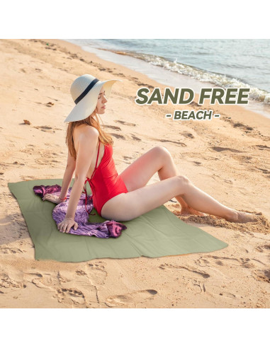 Toalla de Playa Muztaga Microfibra Verde Militar 101x50cm