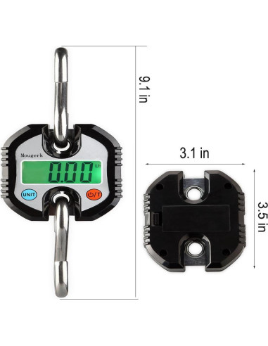 Báscula Colgante Digital Mougerk 150 kg Pantalla LCD Negra