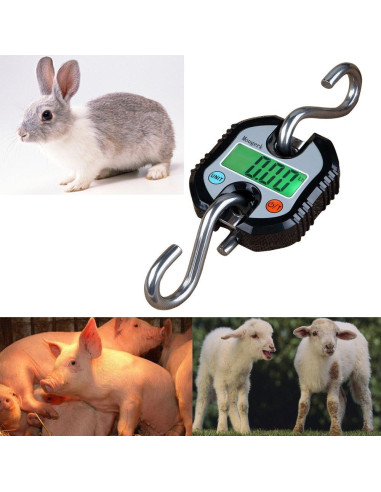 Báscula Colgante Digital Mougerk 150 kg Pantalla LCD Negra