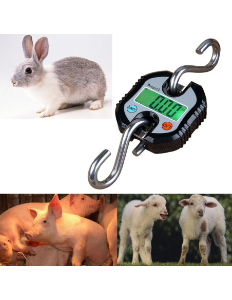 Báscula Colgante Digital Mougerk 150 kg Pantalla LCD Negra