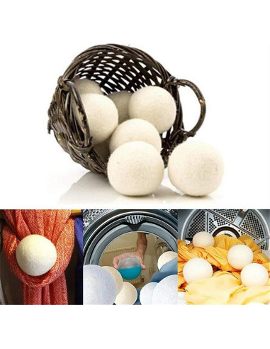 Pack de 3 Bolas de Secadora de Lana Mili Felt Ecológicas 7 cm