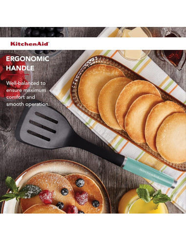 Espátula Ranurada de Nylon KitchenAid 34.7 cm Aqua Sky