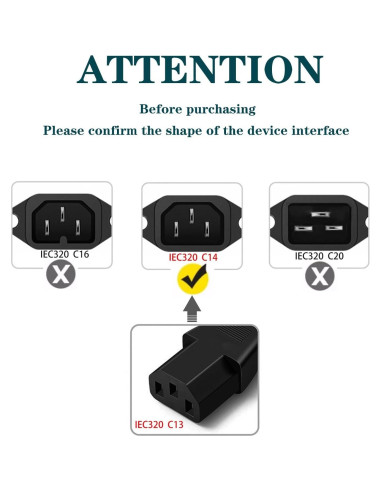 Cable de Alimentación 3FT UNIMOSON para Amplificadores y Altavoces