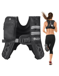 Chaleco con peso ajustable NEALFIT 2.27kg a 9.07kg para fitness