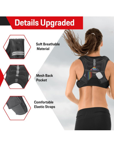 Chaleco con peso ajustable NEALFIT 2.27kg a 9.07kg para fitness