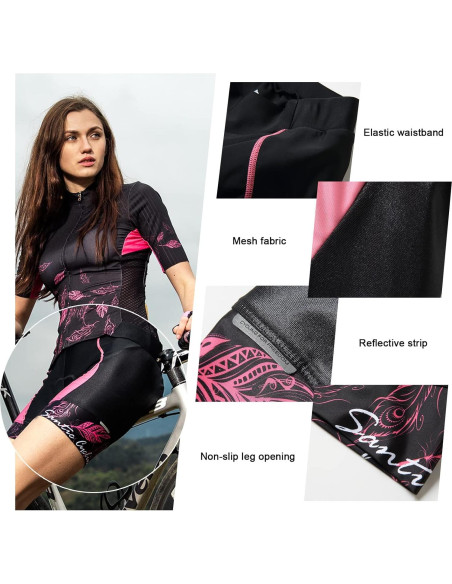 Pantalones Cortos de Ciclismo Santic para Mujeres con Almohadilla