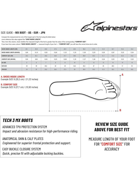 Botas de Motocross Alpinestars Tech 3 Talla 15 Negro/Blanco