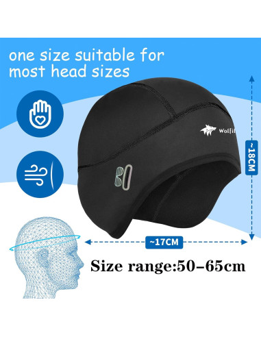 Gorro de Ciclismo Térmico Polar Unisex Calavera Negro