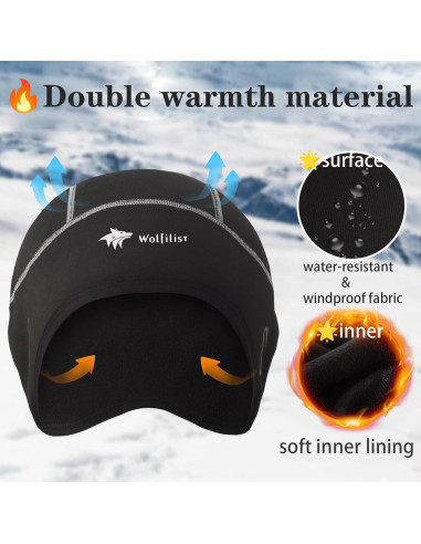 Gorro de Ciclismo Térmico Polar Unisex Calavera Negro