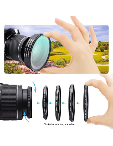 Juego de Adaptadores de Filtro 9 Piezas CORUSCATE 40.5-82mm