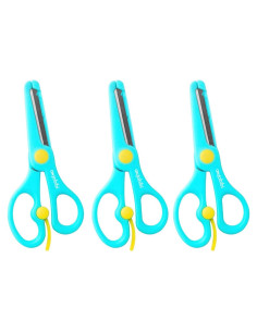 Tijeras de Seguridad para Niños ANJOBIBI 3-Pack Azul Bebé