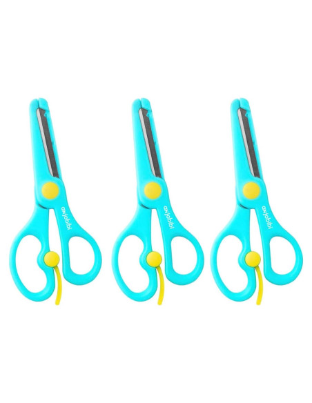 Tijeras de Seguridad para Niños ANJOBIBI 3-Pack Azul Bebé