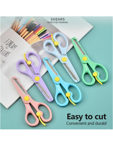 Tijeras de Seguridad para Niños ANJOBIBI 3-Pack Azul Bebé