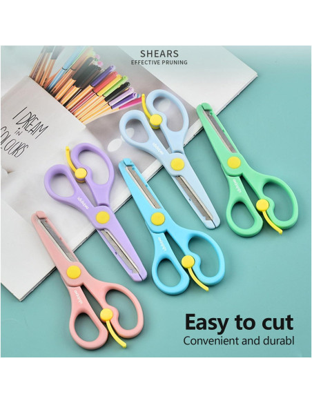 Tijeras de Seguridad para Niños ANJOBIBI 3-Pack Azul Bebé