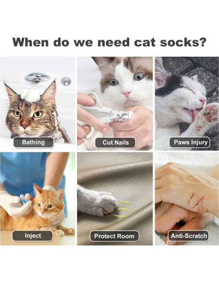 Botas Antirrasguños para Gatos HDKUW - Gris XL Ajustables