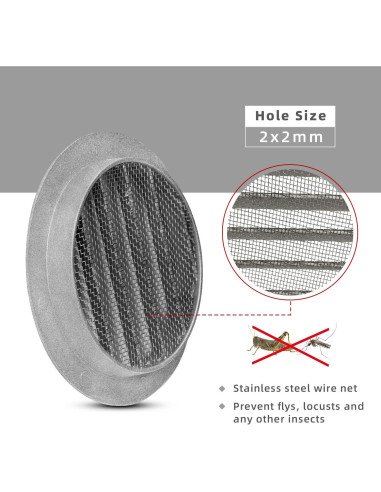 Rejilla de Ventilación Redonda FRESH SPEED 15.24 cm Gris