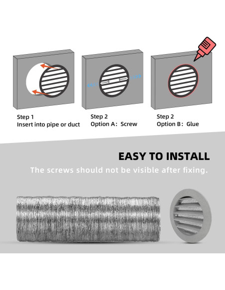 Rejilla de Ventilación Redonda FRESH SPEED 15.24 cm Gris