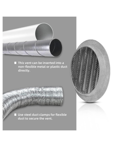 Rejilla de Ventilación Redonda FRESH SPEED 15.24 cm Gris