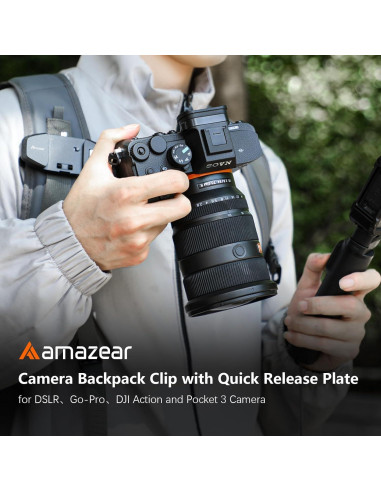 Clip de Mochila Amazear para Cámara DSLR con Placa QR