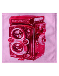 Toalla decorativa 3dRose 30x28 cm cámara vintage rosa