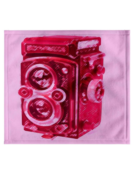 Toalla decorativa 3dRose 30x28 cm cámara vintage rosa
