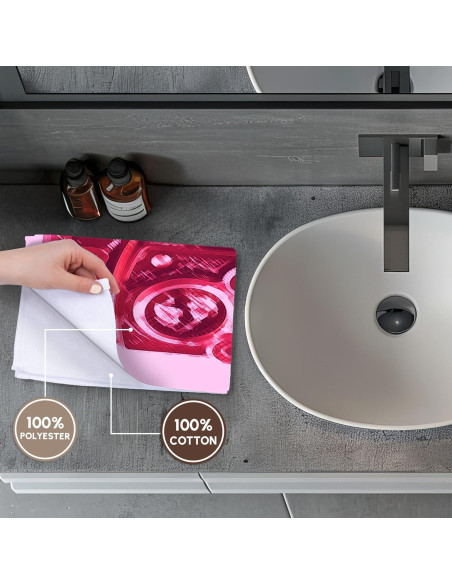 Toalla decorativa 3dRose 30x28 cm cámara vintage rosa